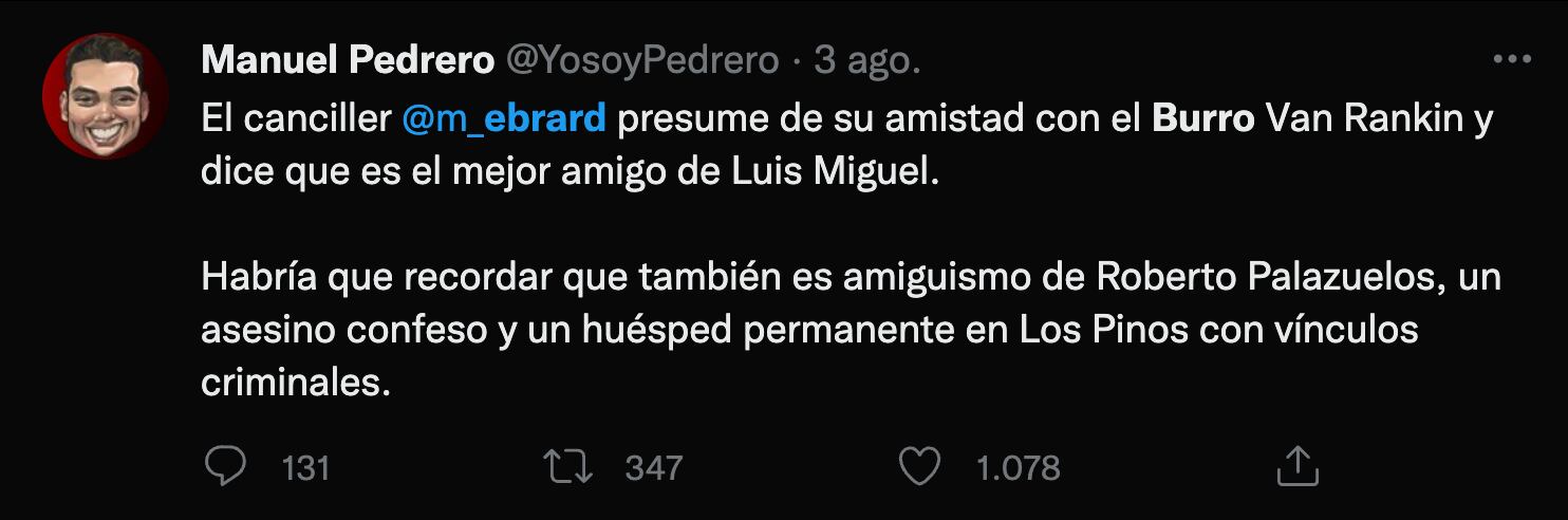 Marcelo Ebrard es blanco de críticas por entrevista con el mejor amigo de Luis Miguel