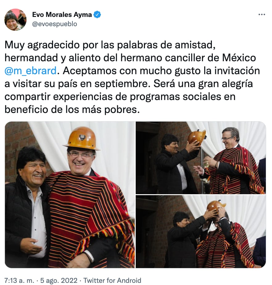Evo Morales visitará México