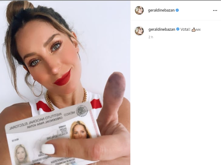 Geraldine Bazán en vota elecciones 2021.