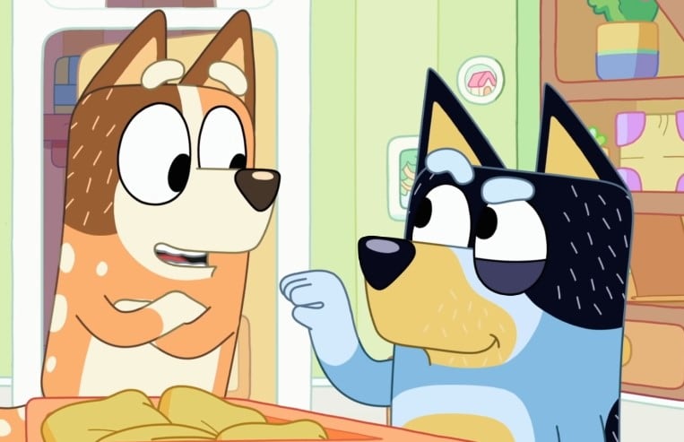 Bluey y Bingo pasean a Shaun