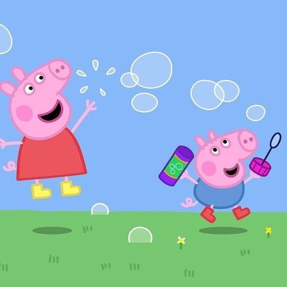 Dibujos de Peppa Pig y George por el Día del Hermano para colorear