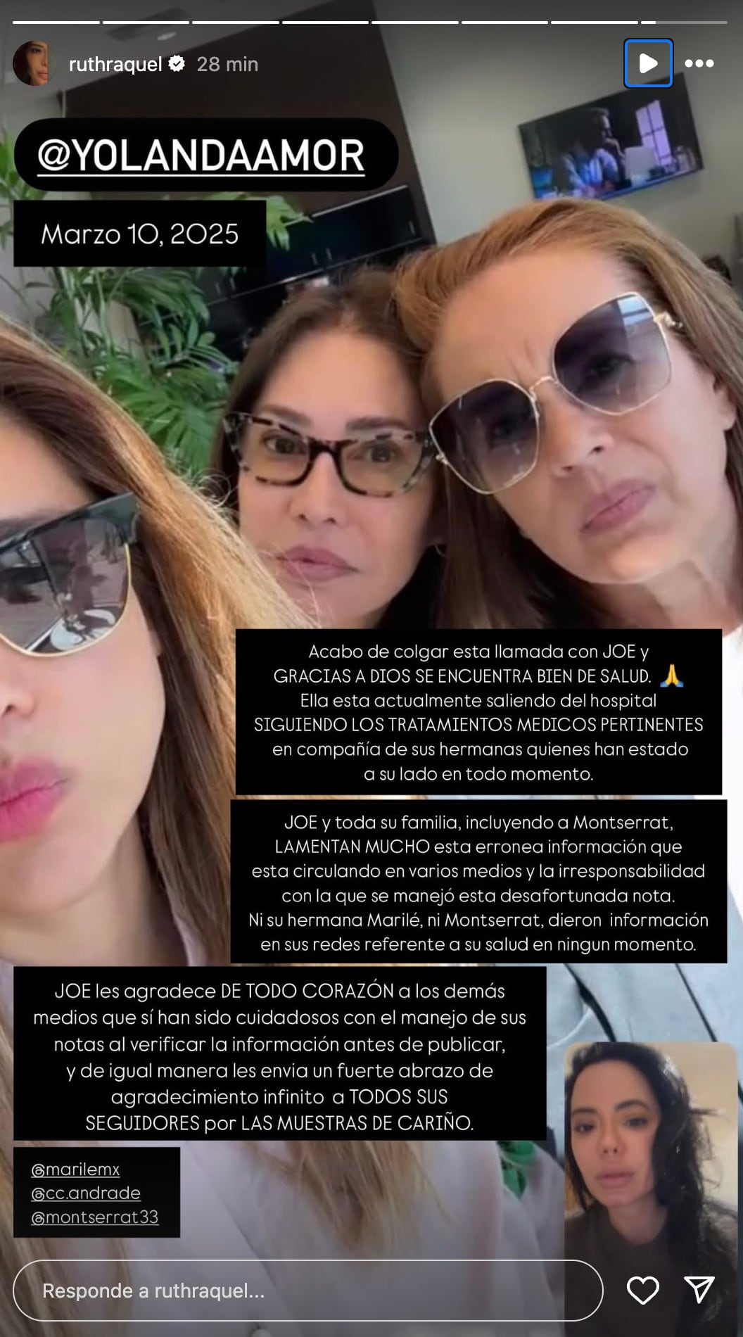 La productora Raquel Rocha desmiente que Yolanda Andrade haya muerto