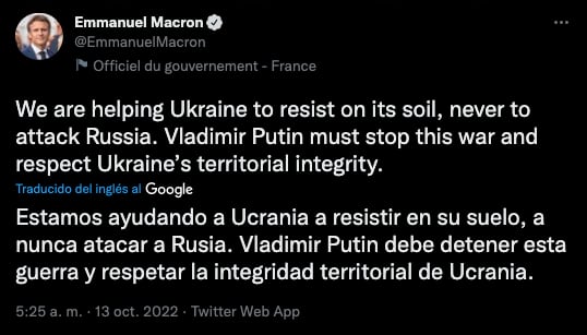 Emmanuel Macron no quiere que haya una guerra mundial por el conflicto de Rusia y Ucrania