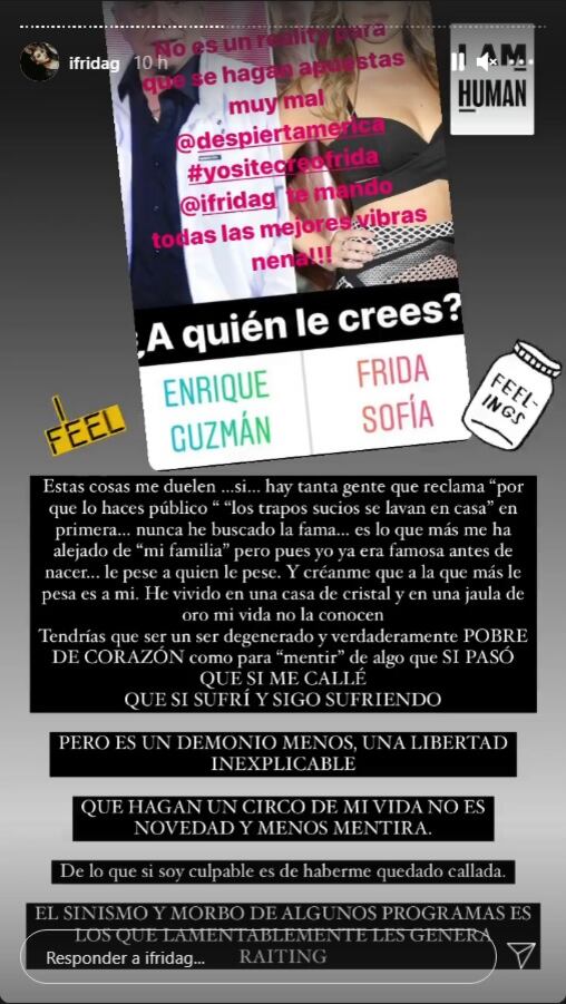 Frida Sofía respuesta Enrique Guzmán