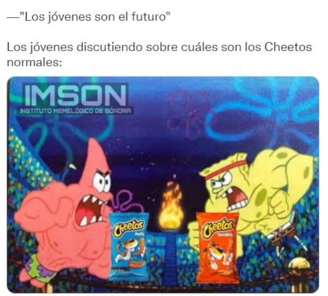 Discusión sobre cheetos normales.