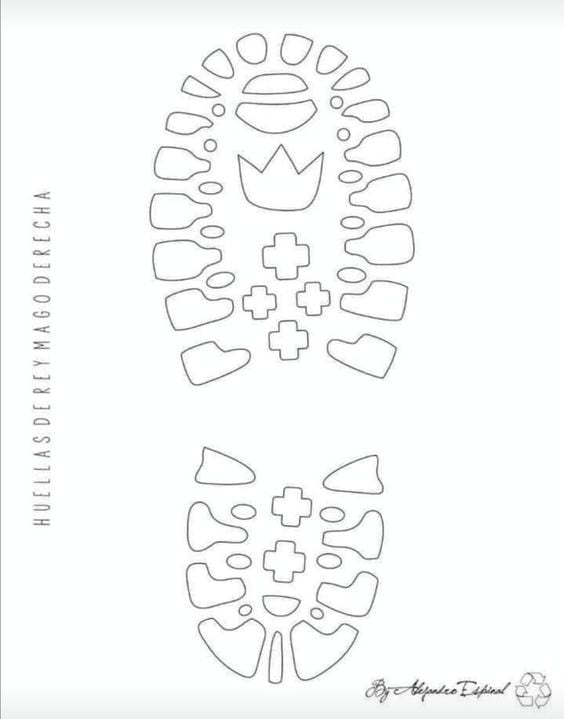 Plantillas de huella de los Reyes Magos