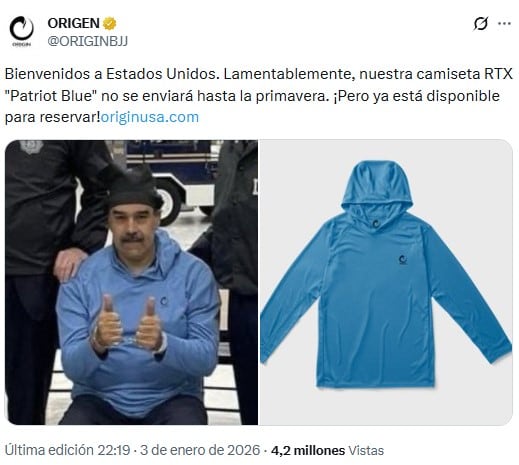 Cómo Origin quiere seguir el fenómeno de ventas de Nike con su camiseta “Patriot Blue” tras el caso Maduro