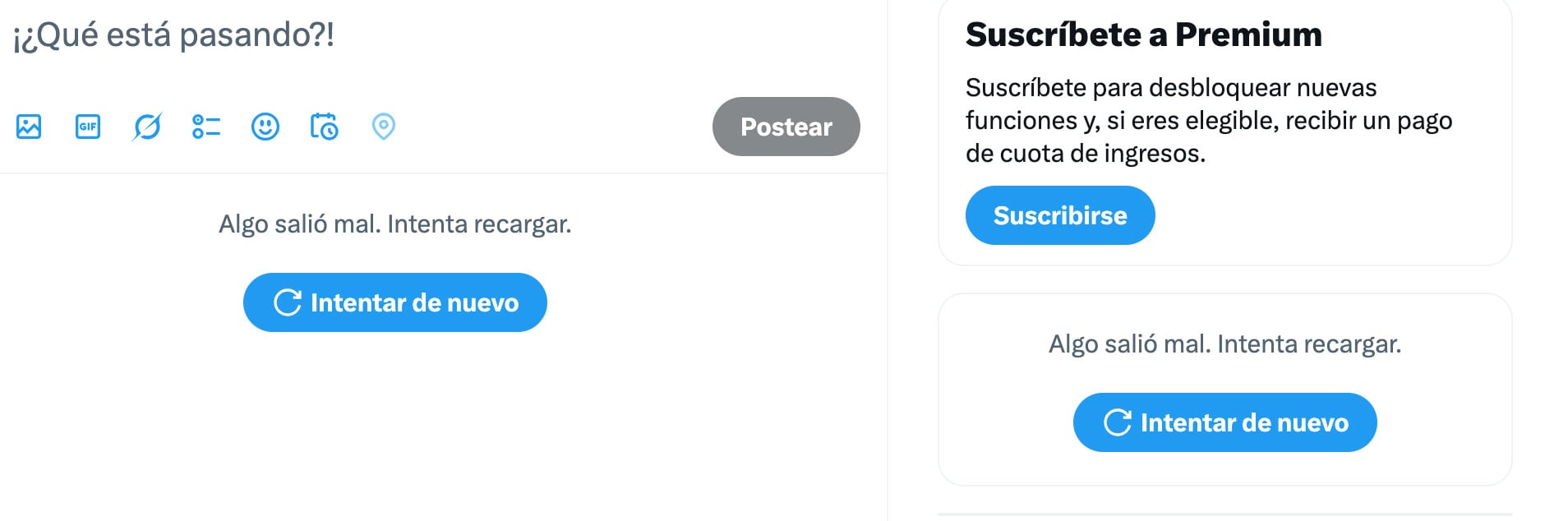X se cae a nivel mundial este 10 de marzo