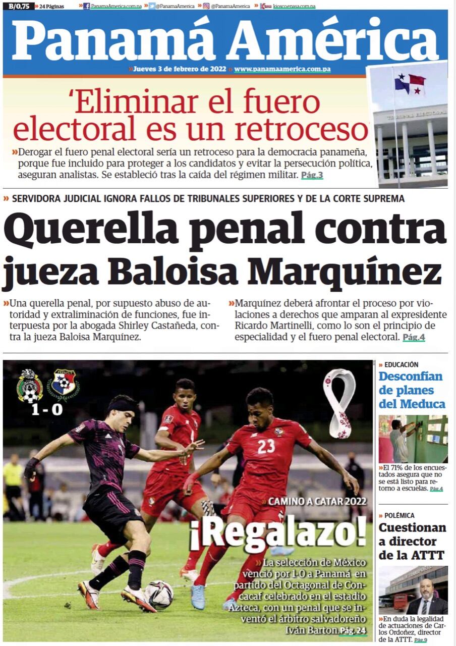 Los diarios panameños explotaron por penalti a favor de México.