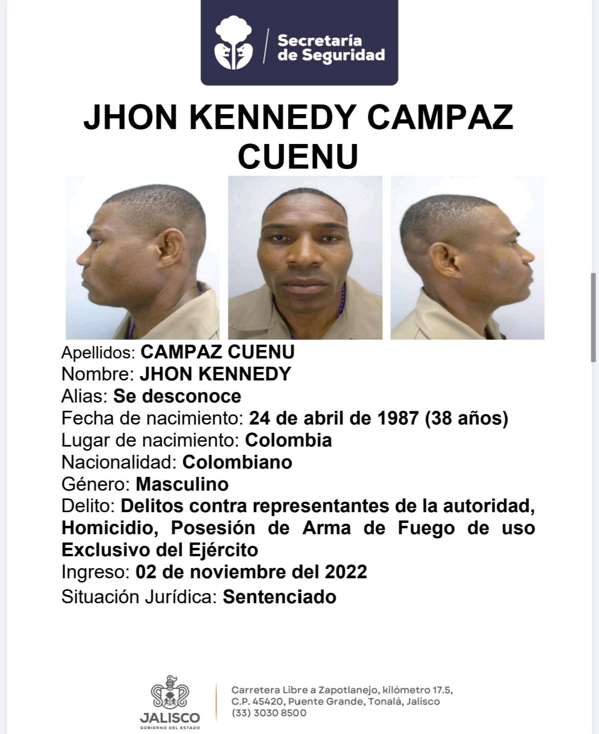 Ficha de Jhon Kennedy Campaz Cuenu