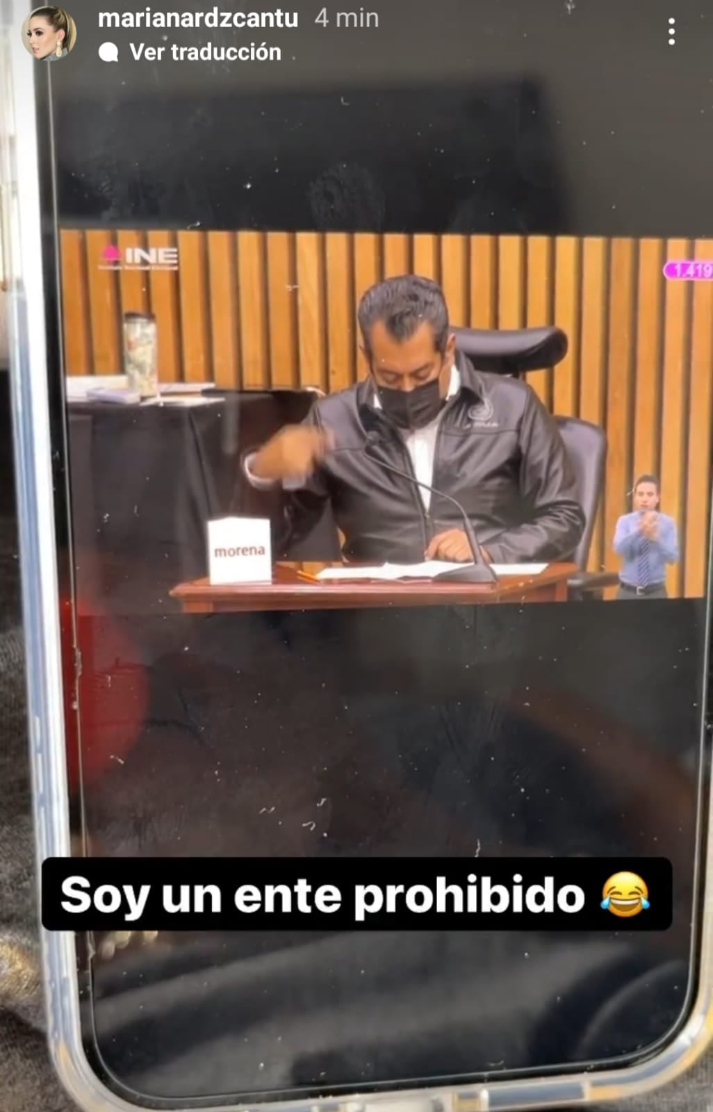 Mariana Rodríguez transmitió la sesión del INE