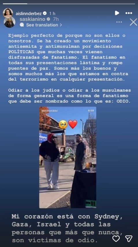 Aislinn Derbez alza la voz contra la guerra en Gaza y la violencia en el mundo