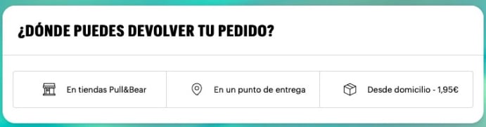 Pull and Bear cobra devoluciones como Zara