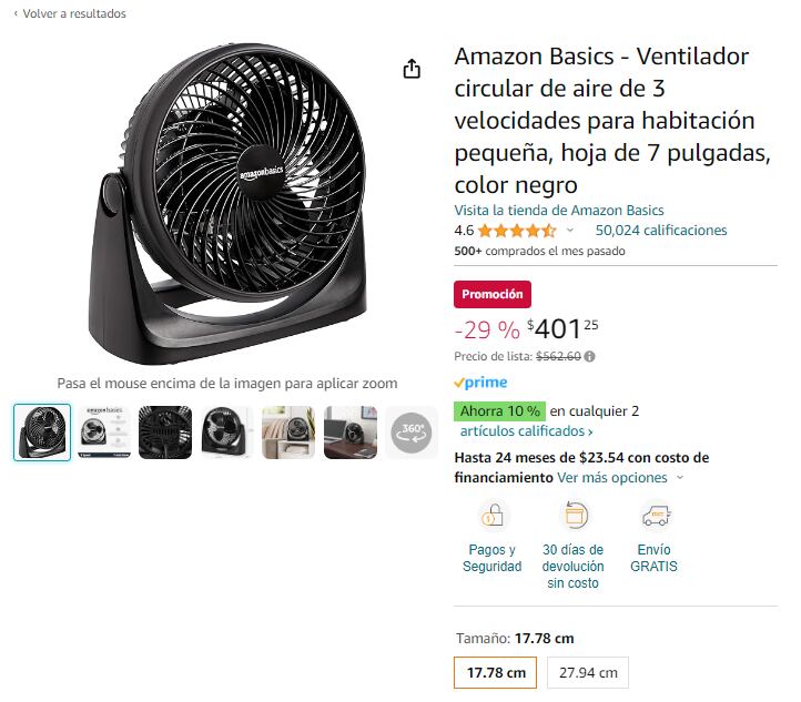 Ventiladores baratos que puedes comprar en Amazon