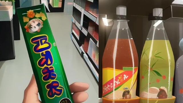 Productos del Oxxo con filtro AI Manga de TikTok