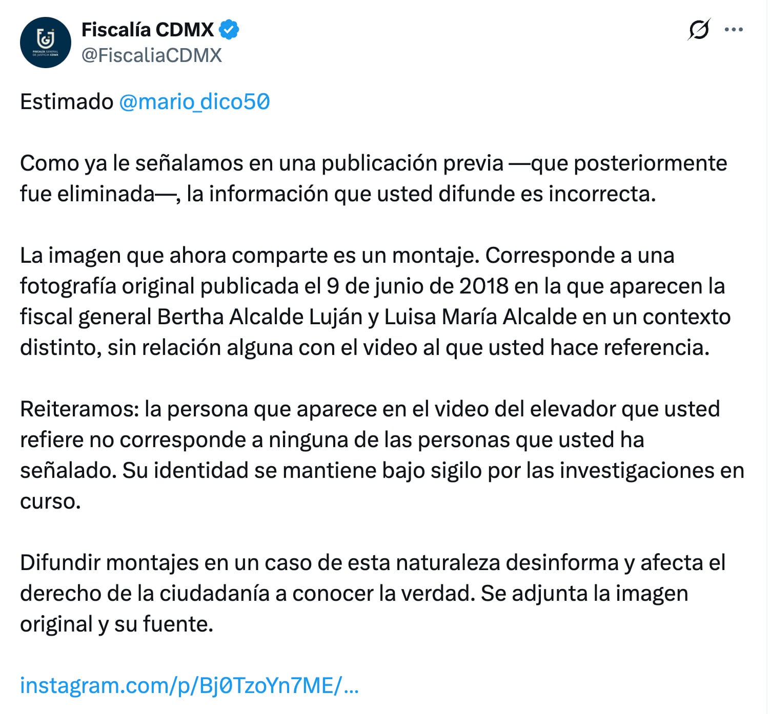 Es falsa la foto de Luisa y Bertha Alcalde con el hombre del elevador: Fiscalía CDMX