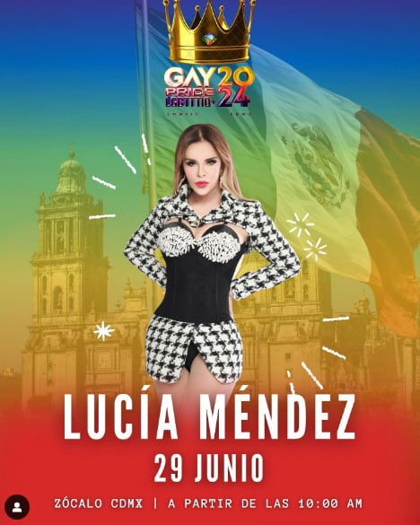 Lucía Méndez será coronada como “Reina eterna” en marcha del Orgullo LGBT