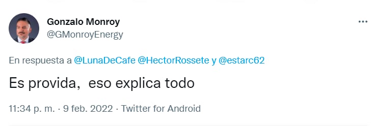Usuario critica a Esteban Arce