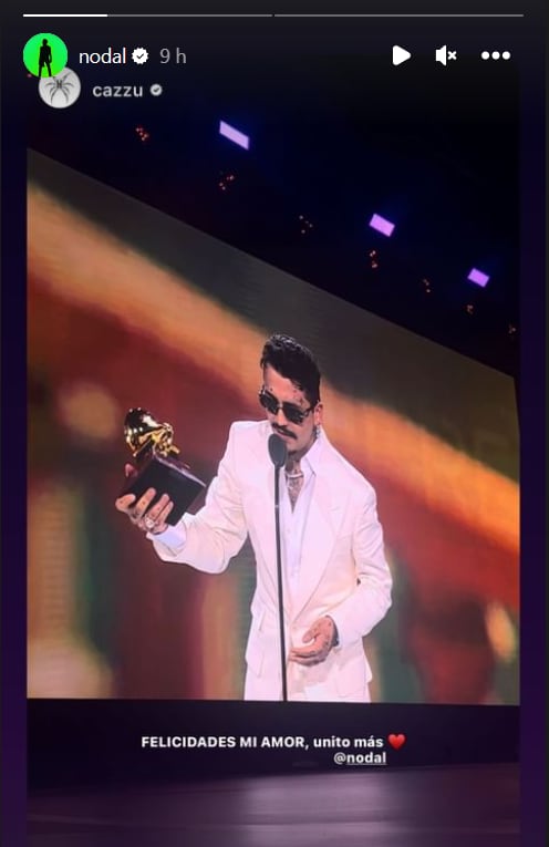 Cazzu presume a Christian Nodal en Instagram