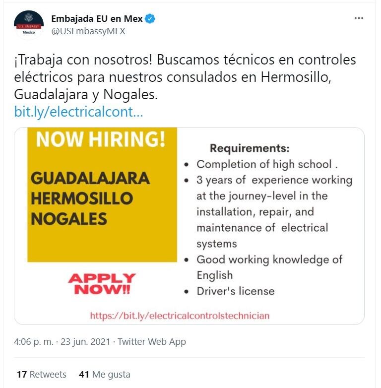 Publicación de Twitter