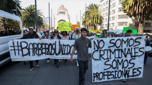 Manifestación de barberías contra el Operativo Atarraya