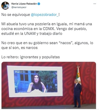 Tuit de Kenia López