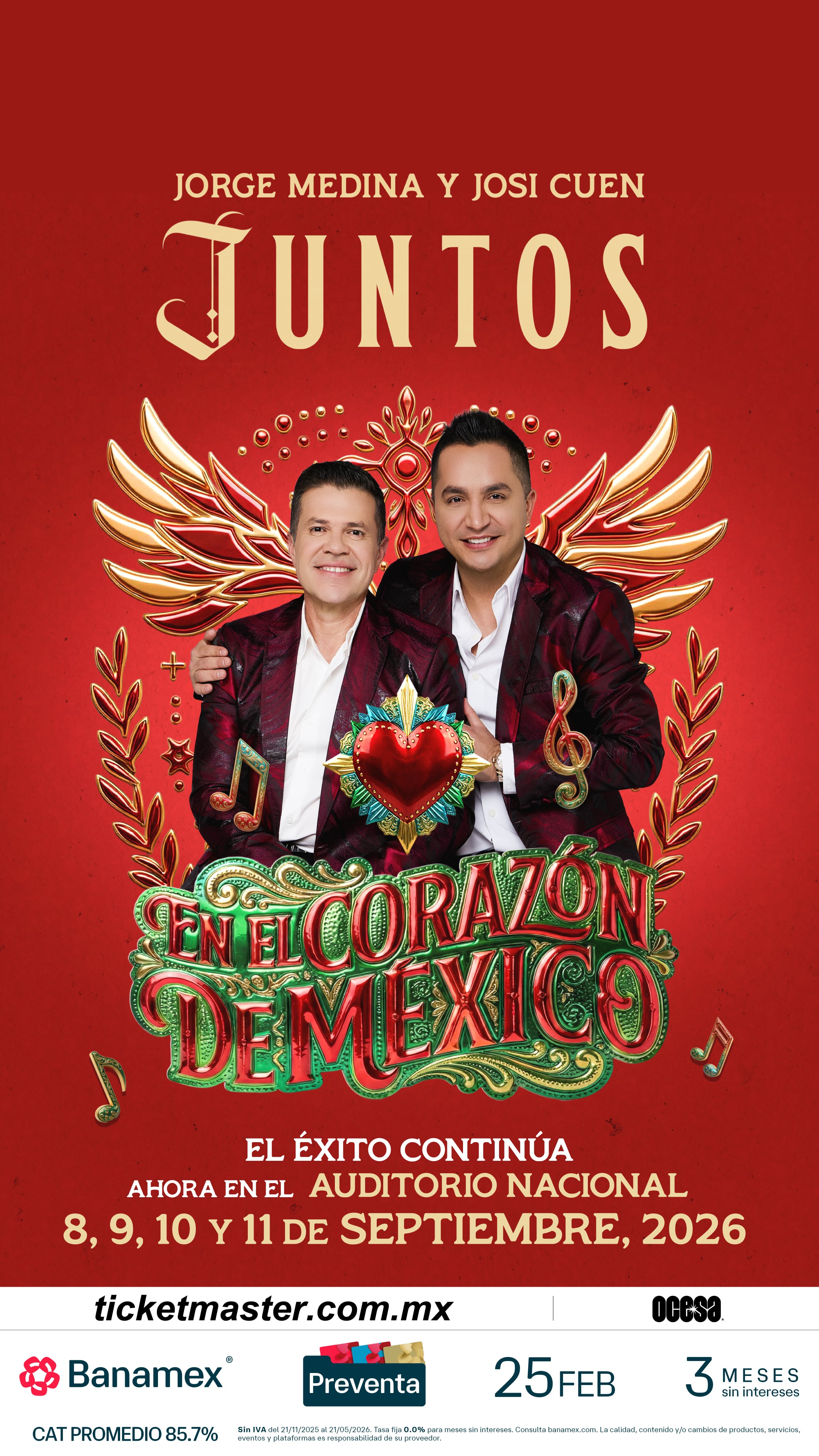 Concierto de Jorge Medina y Josi Cuen en Auditorio Nacional