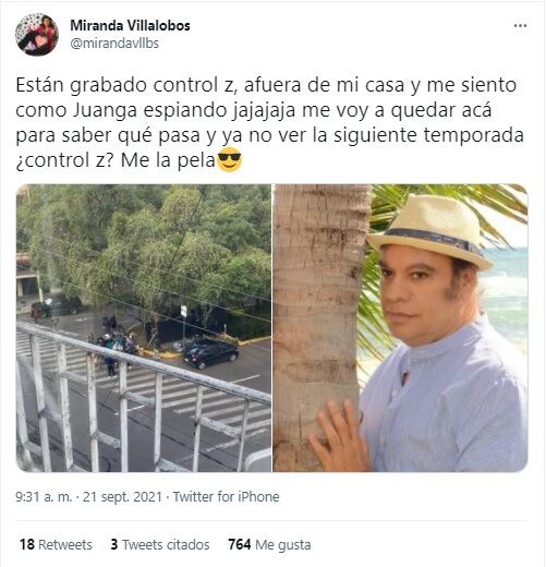 Descubre que filman 'Control Z' afuera de su casa