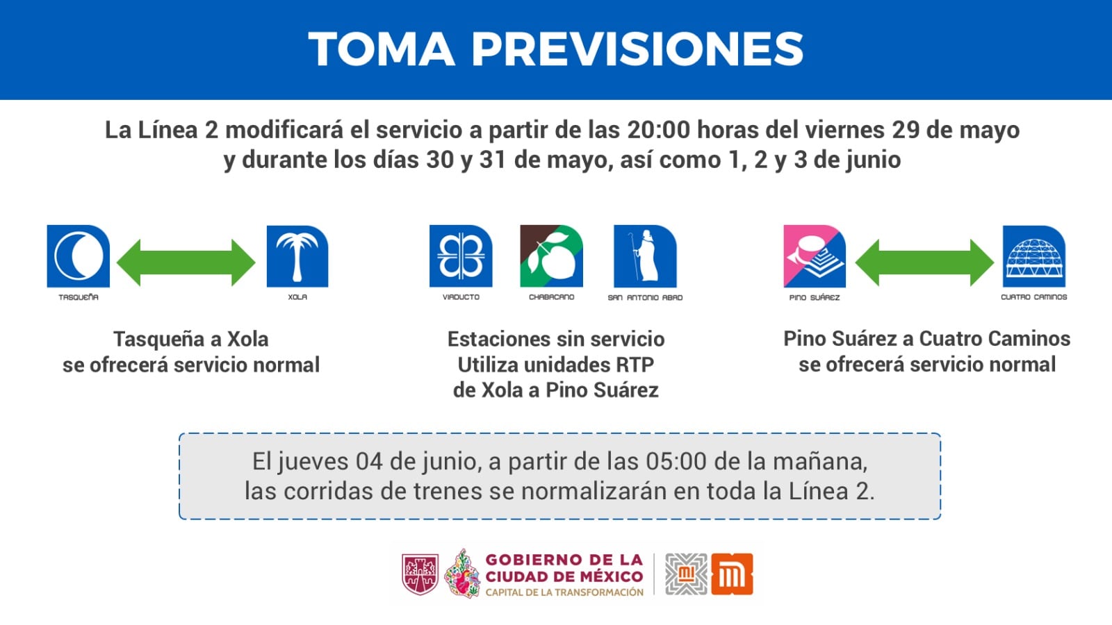 Horario en Metro CDMX