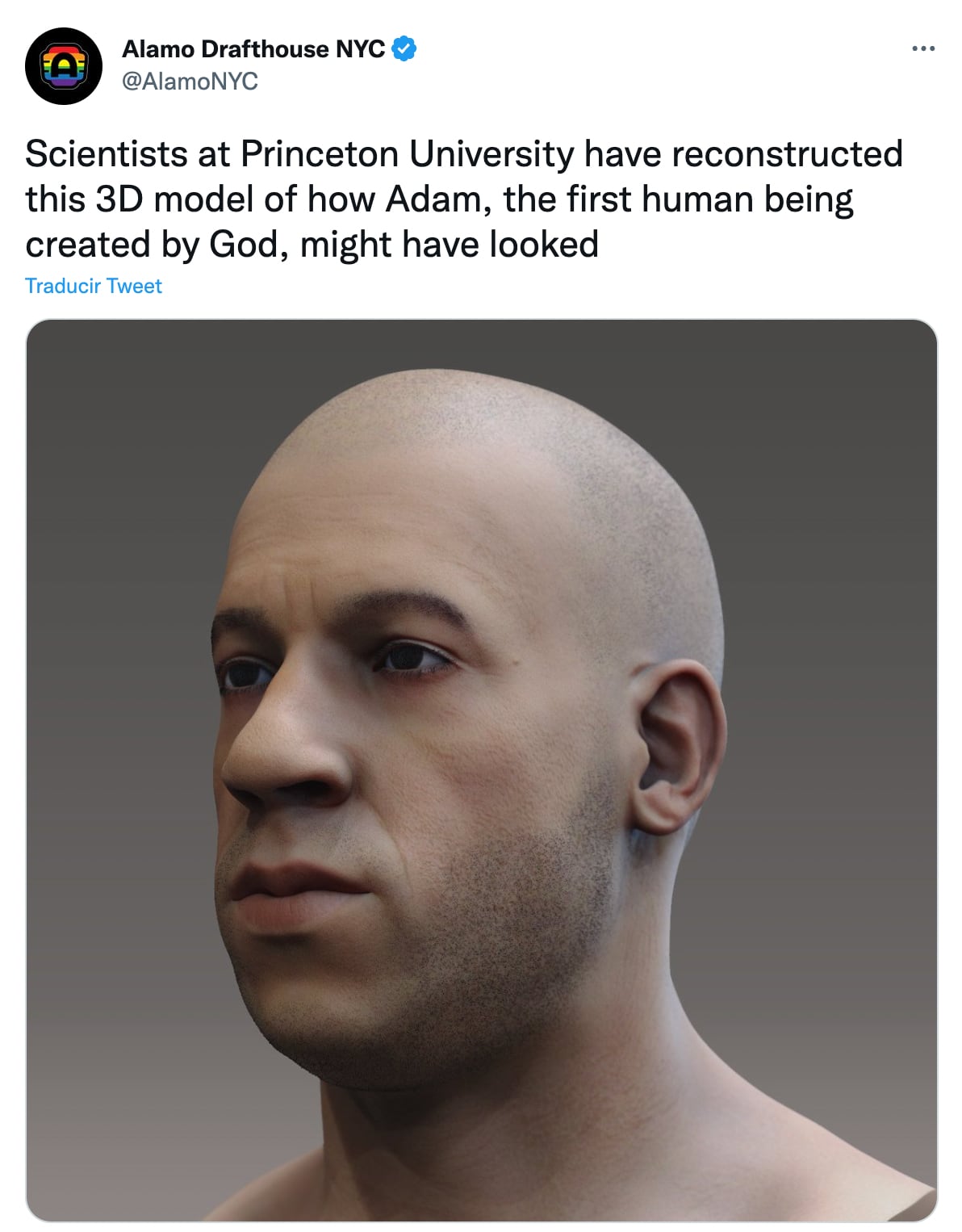Supuesta recreación Adán Vin Diesel
