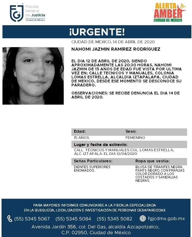 Ficha de búsqueda de Nahomi.