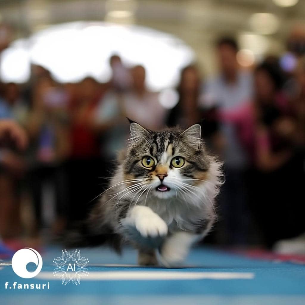 Carrera de gatos hechas por imágenes por inteligencia artificial
