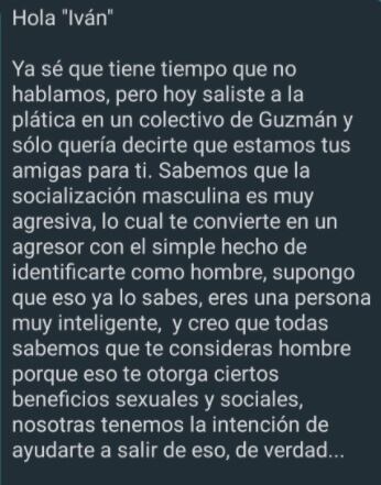 Mensaje transfóbico