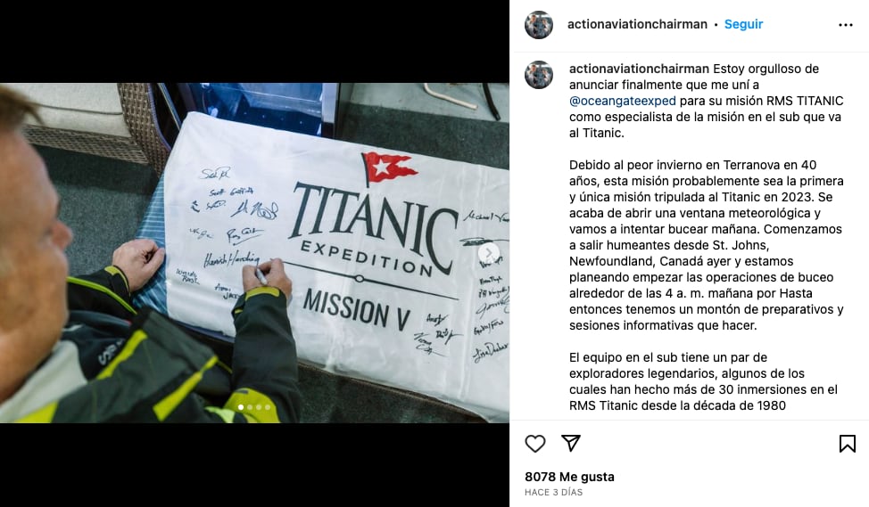 Hamish Harding, Instagram