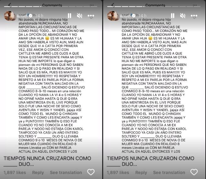 Anuel AA reconoce a su hija con Melissa Vallecilla