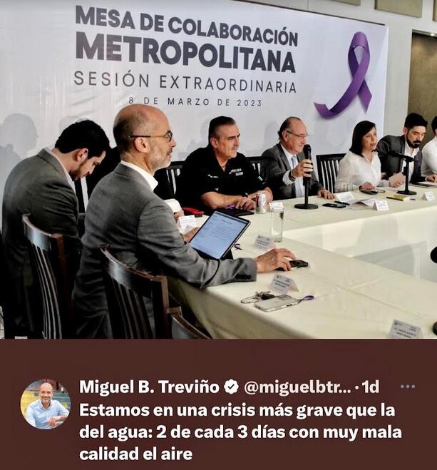 Miguel Ángel Treviño en sesión sobre la crisis del agua