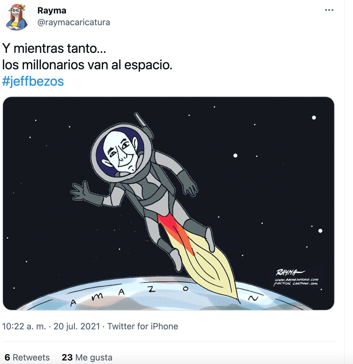 Meme sobre el viaje de Jeff Bezos