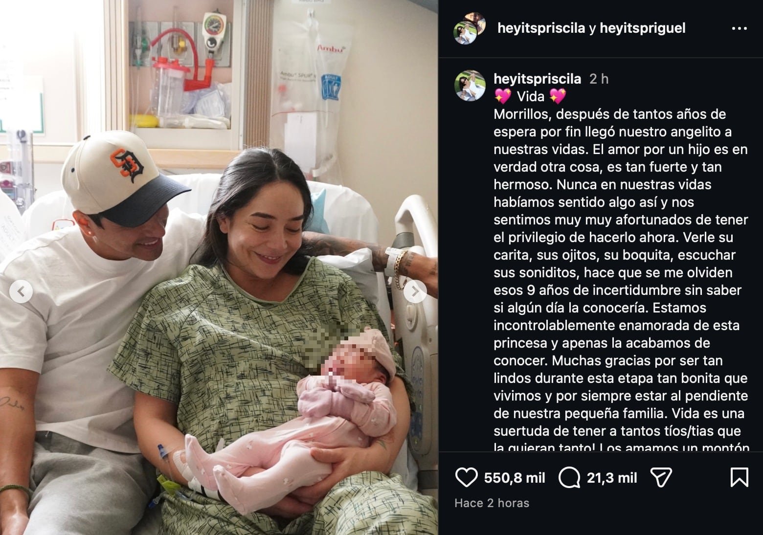 Priscila González confirma el nacimiento de su bebé