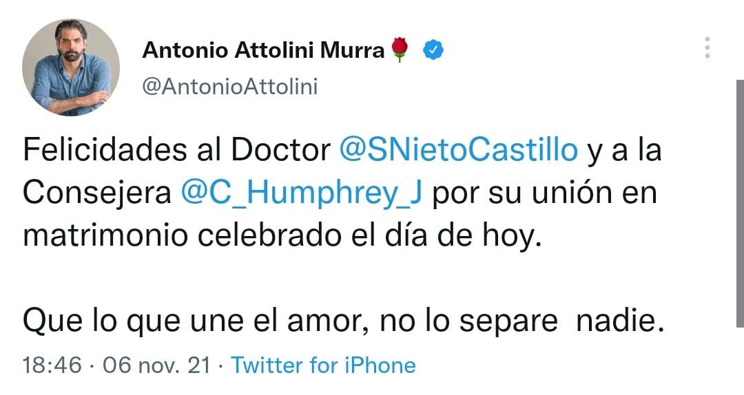 Boda de Santiago Nieto y Carla Humphrey