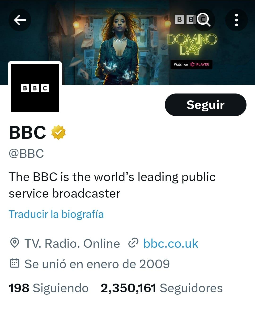 BBC, logos en redes sociales
