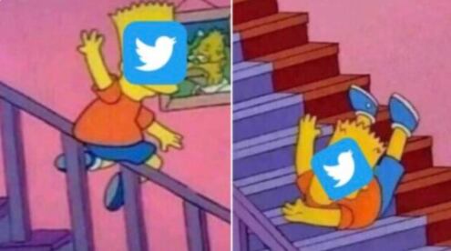 Meme sobre la caída de Twitter