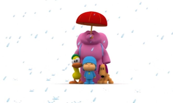 Dibujos de Pocoyó en la lluvia para colorear