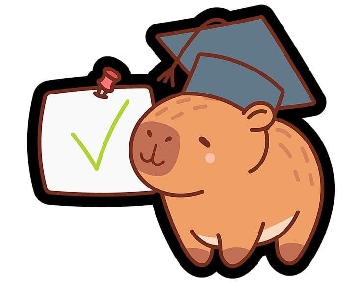 Dibujo de capibara graduado