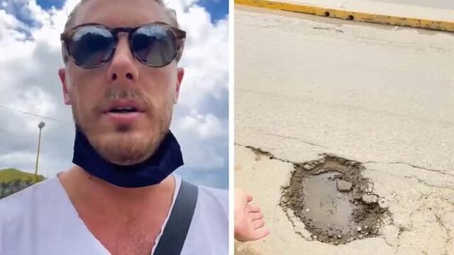 Lord Banquetas  exhibe baches en Oaxaca