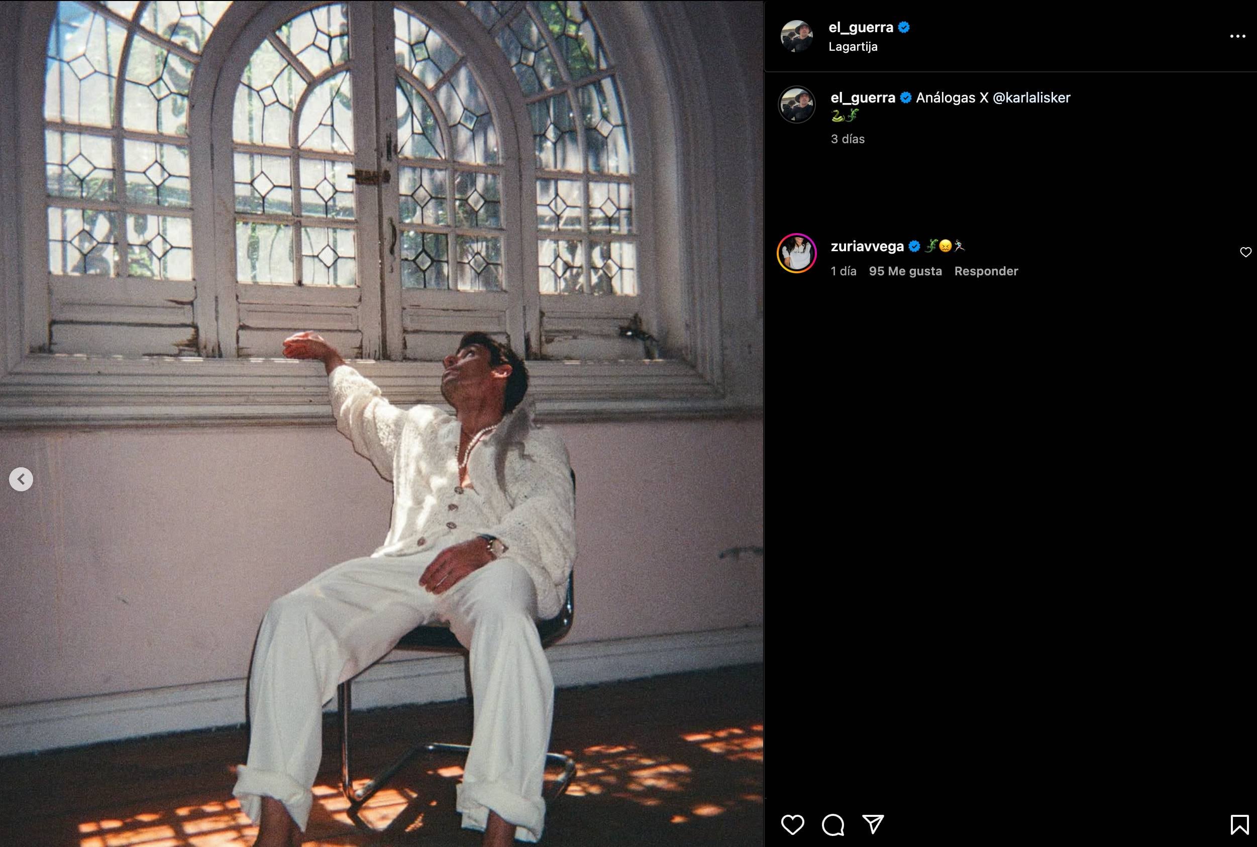 Zuria Vega comenta la foto de su esposo