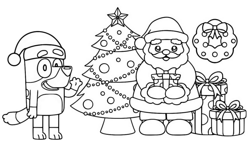 Dibujos de Bluey de Navidad
