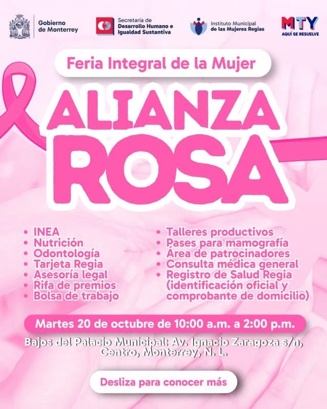 Feria Integral de la Mujer en Monterrey ofrecerá salud y empleo