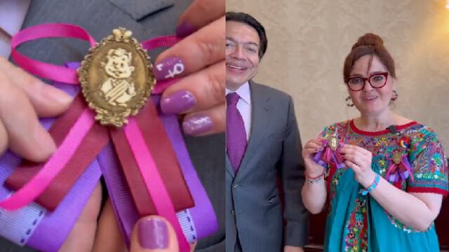 Así es el Pejepin que se usó en el evento de AMLO por el 8 de Marzo, Día Internacional de la Mujer