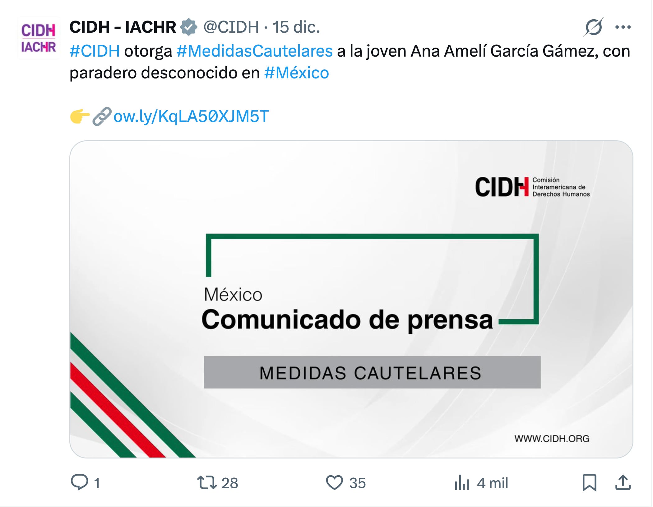 Padres de Ana Amelí esperan sanciones contra México