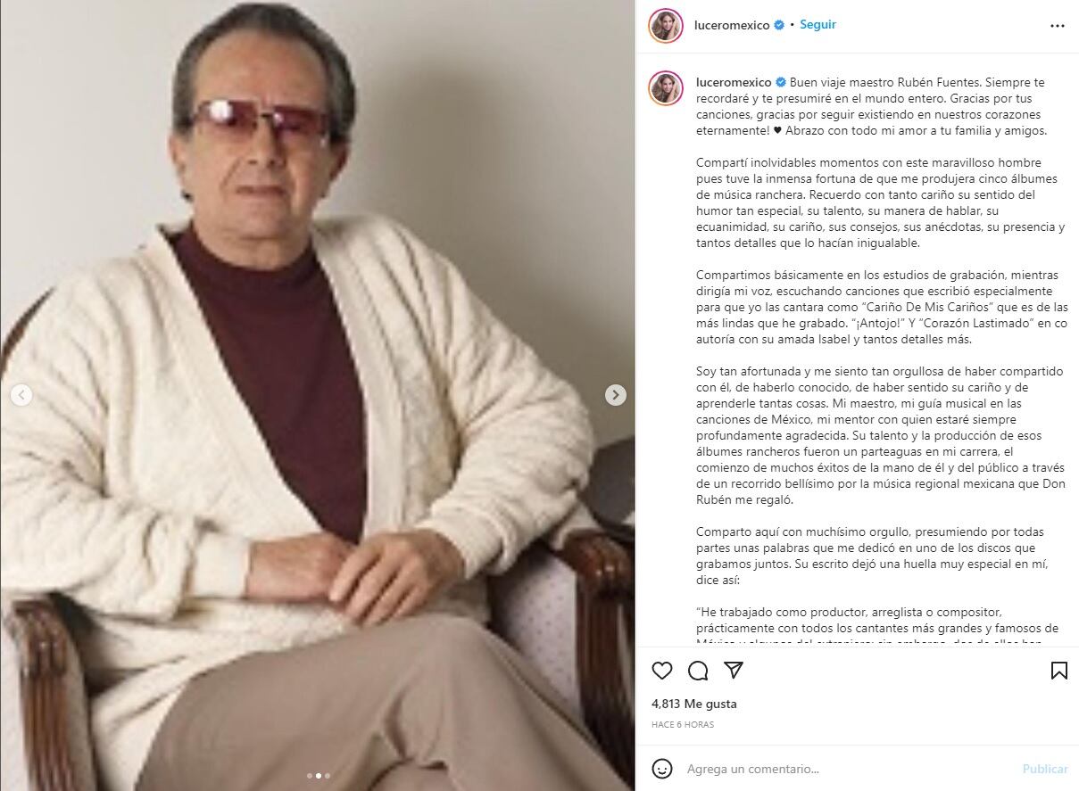 Lucero y Rubén Fuentes
